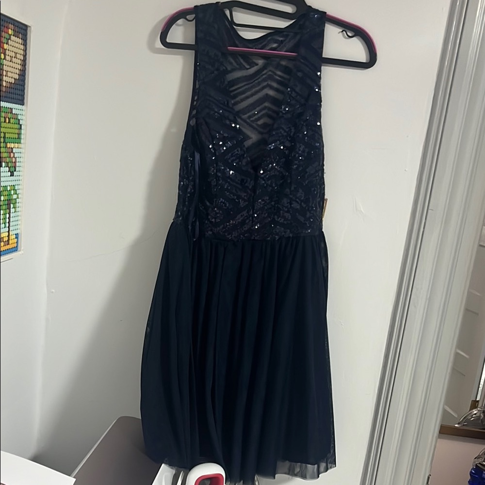 Trixxi Elegant Navy Sequin Dress